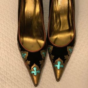 Donald Pliner Coyate Brown Pump Velvet Shoe Size 9 M